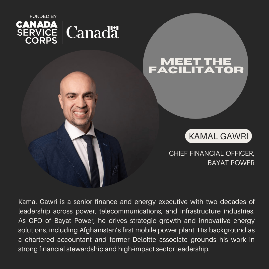 A picture of Kamal Gawri, one of the facilitators for Thrive Project, and description about his work experience