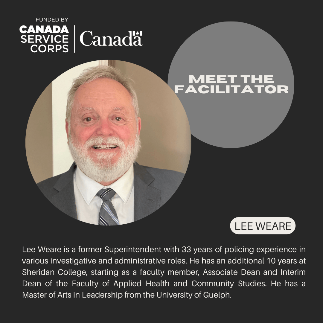 A picture of Lee Weare, one of the facilitators for Thrive Project, and description about his work experience