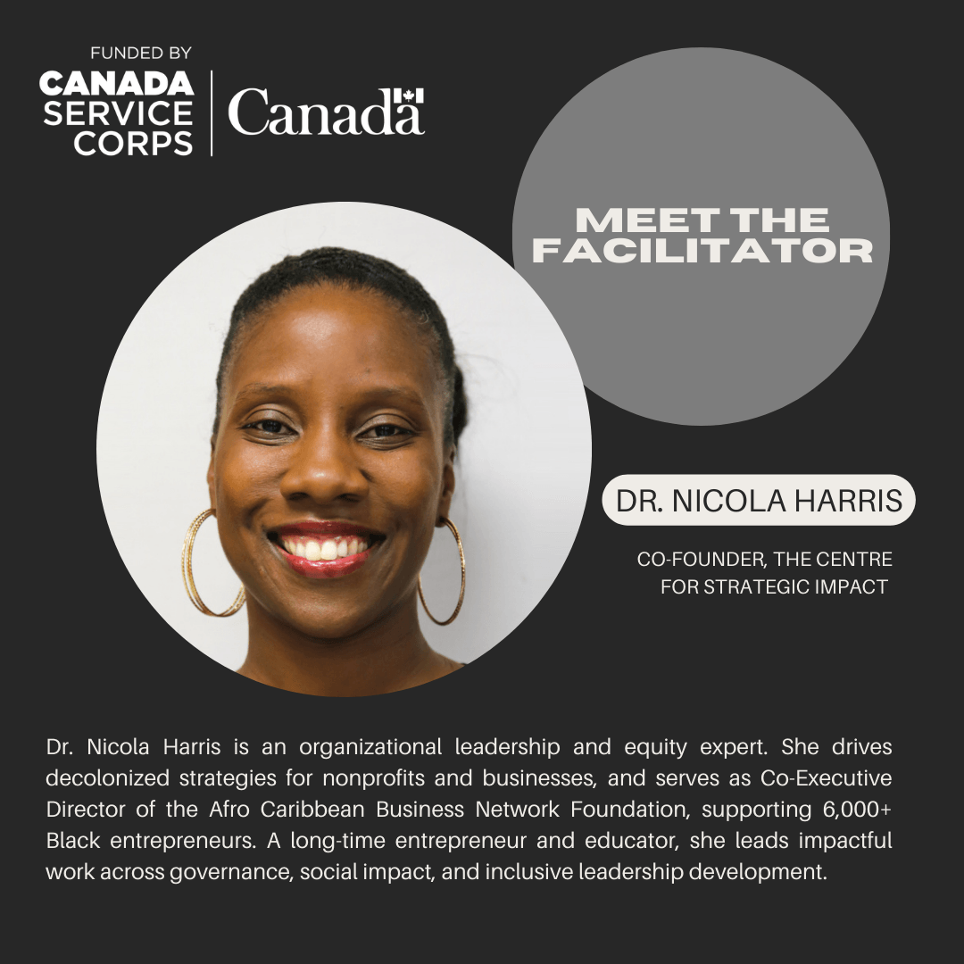 A picture of Dr. Nicola Harris, one of the facilitators for Thrive Project, and description about her work experience