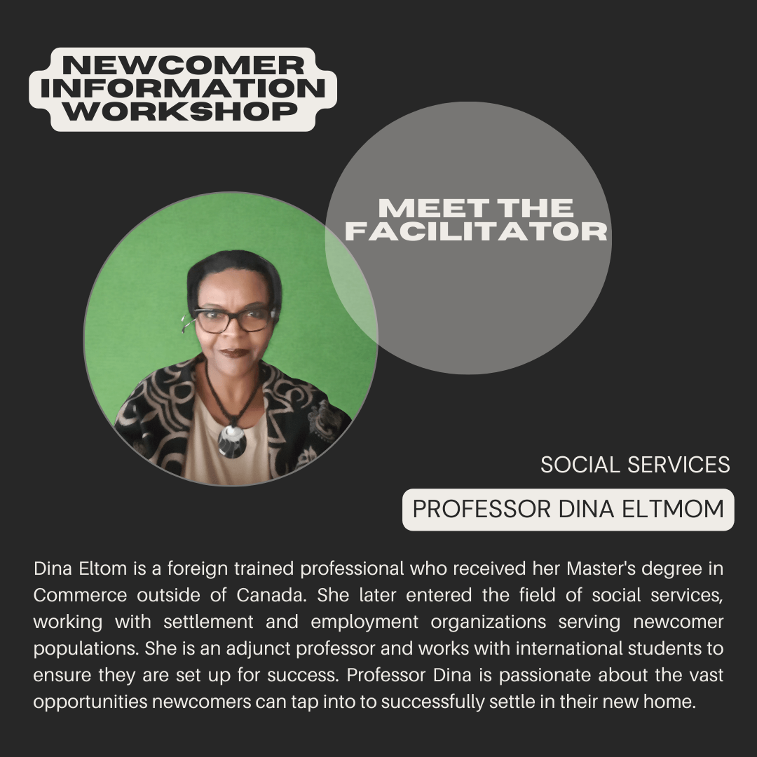 A picture of Professor Dina Eltmom, one of the facilitators for Thrive Project, and description about her work experience