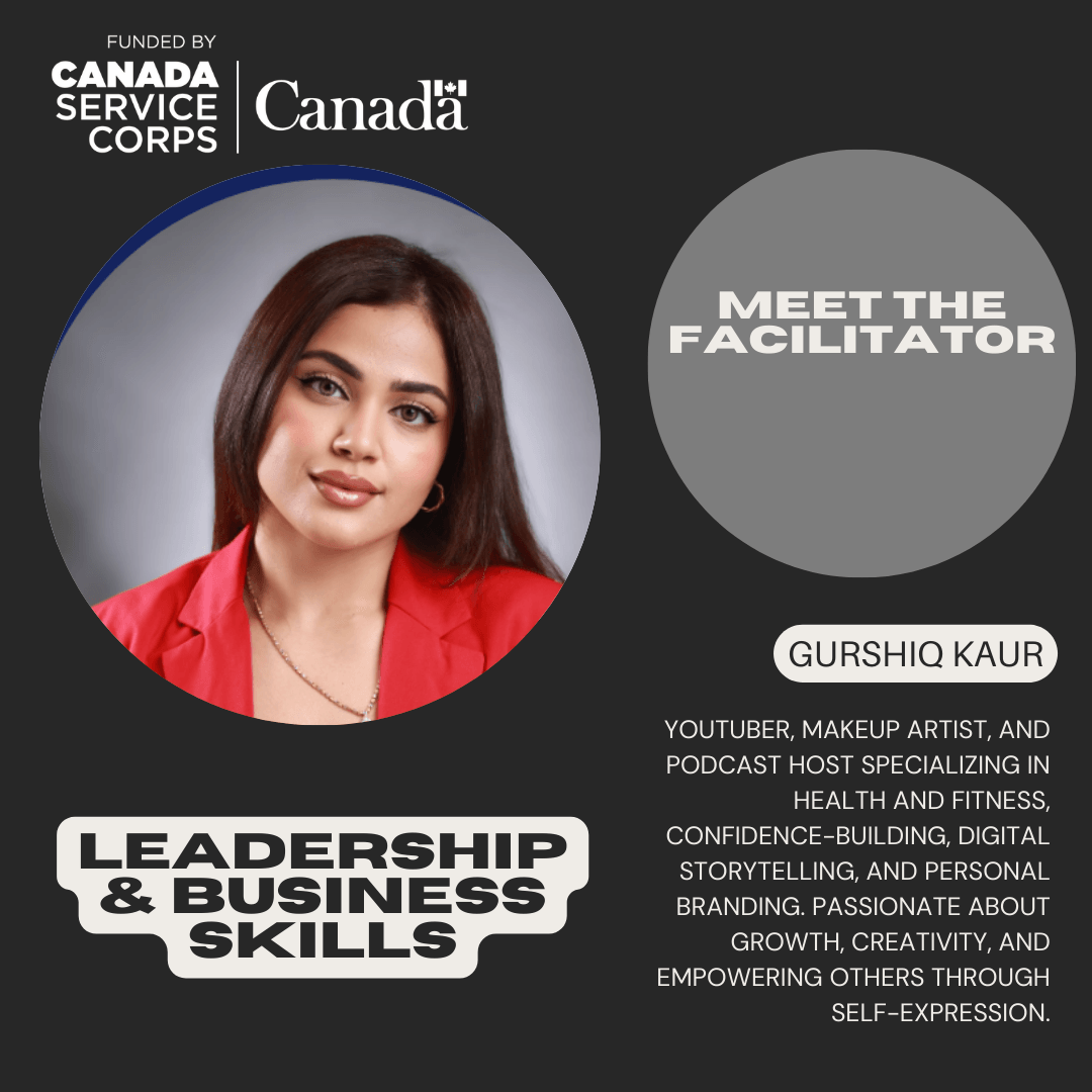 A picture of Gurshiq Kaur, one of the facilitators for Thrive Project, and description about her work experience