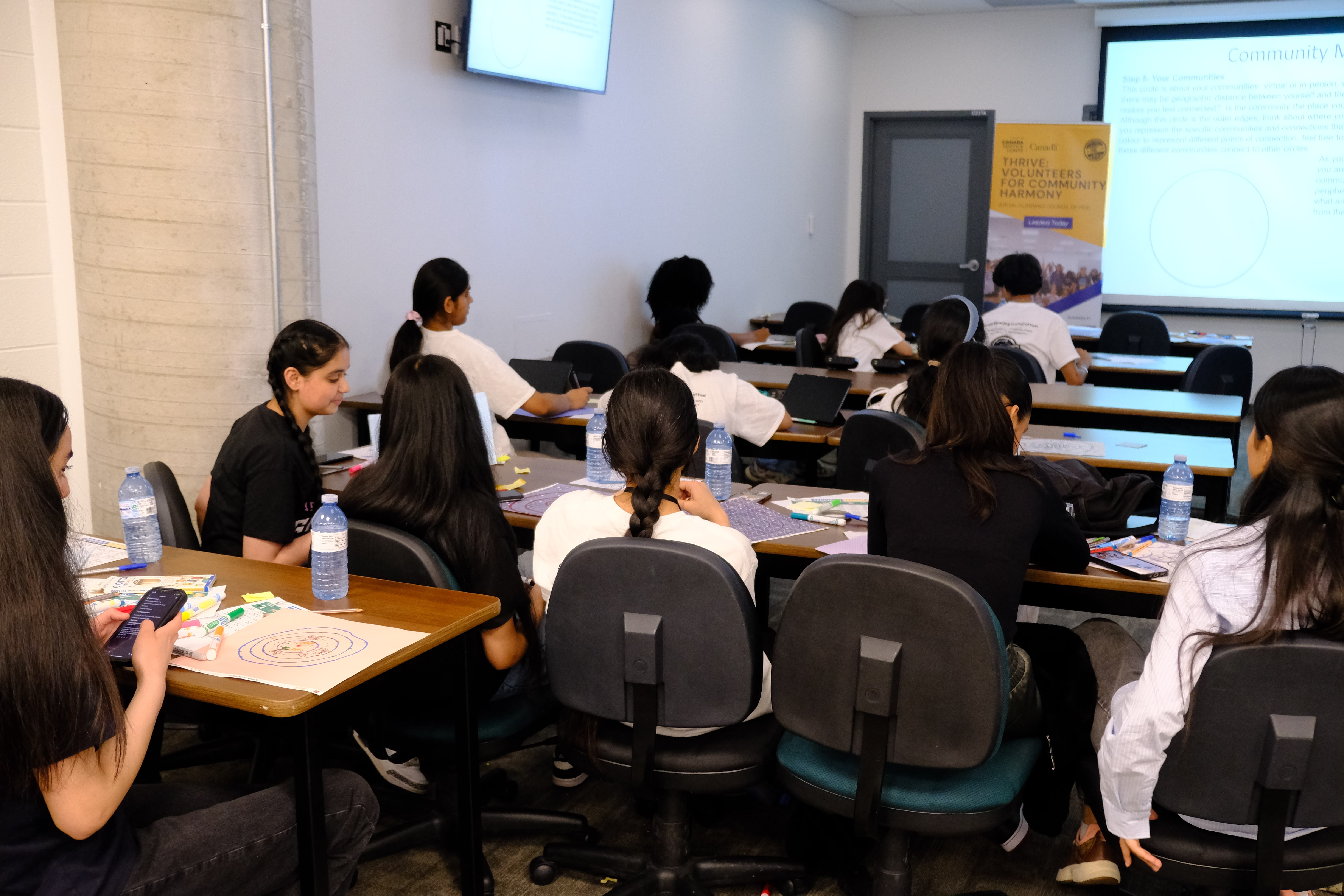 A picture of various youths from back of the room during the Learning How to Practice Community Workshop with Dr. Bethany Osborne on June 3, 2025