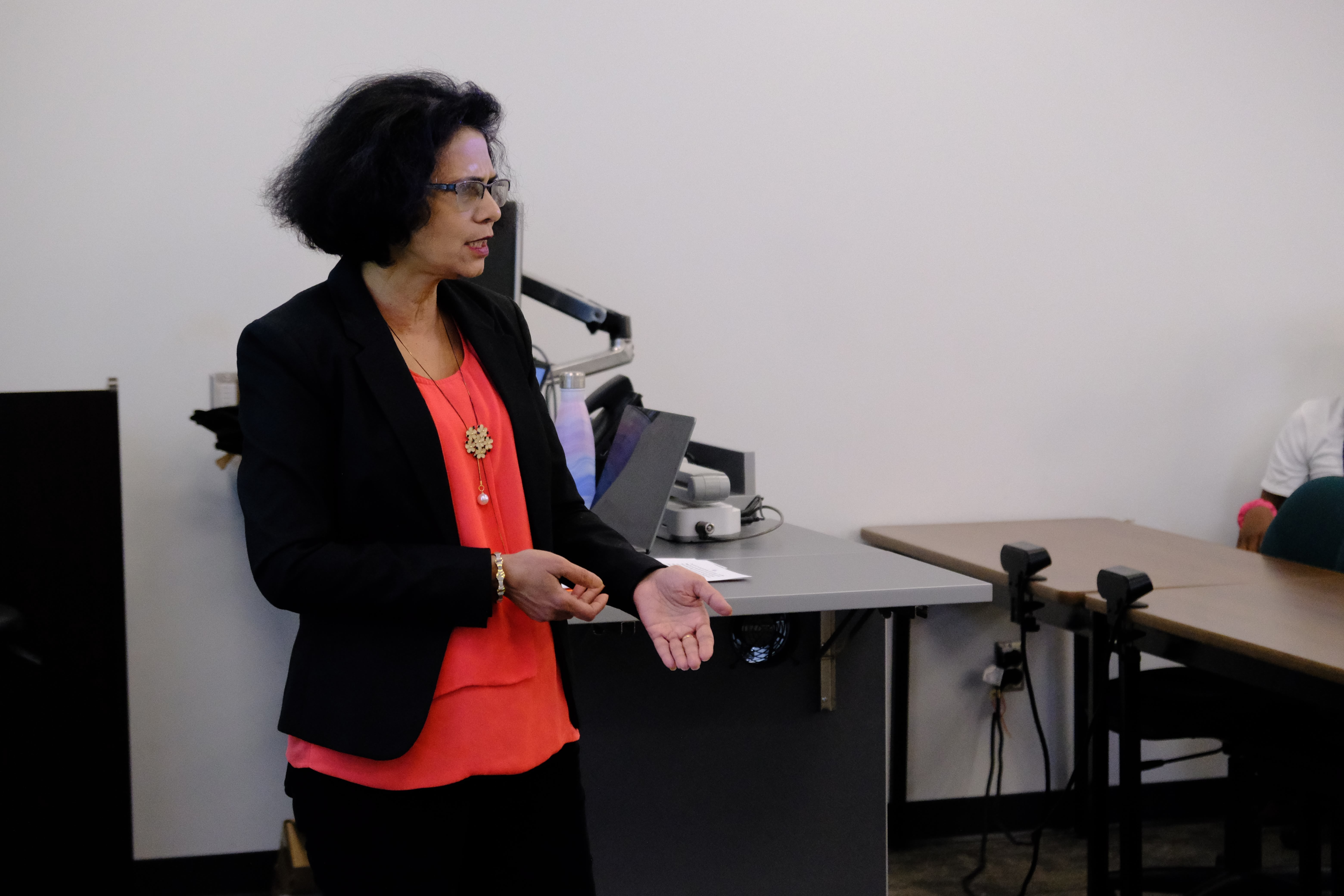 A picture of Dr. Sunanda Mishra Panda during the Entrepreneurship Basics Workshop on May 24, 2025