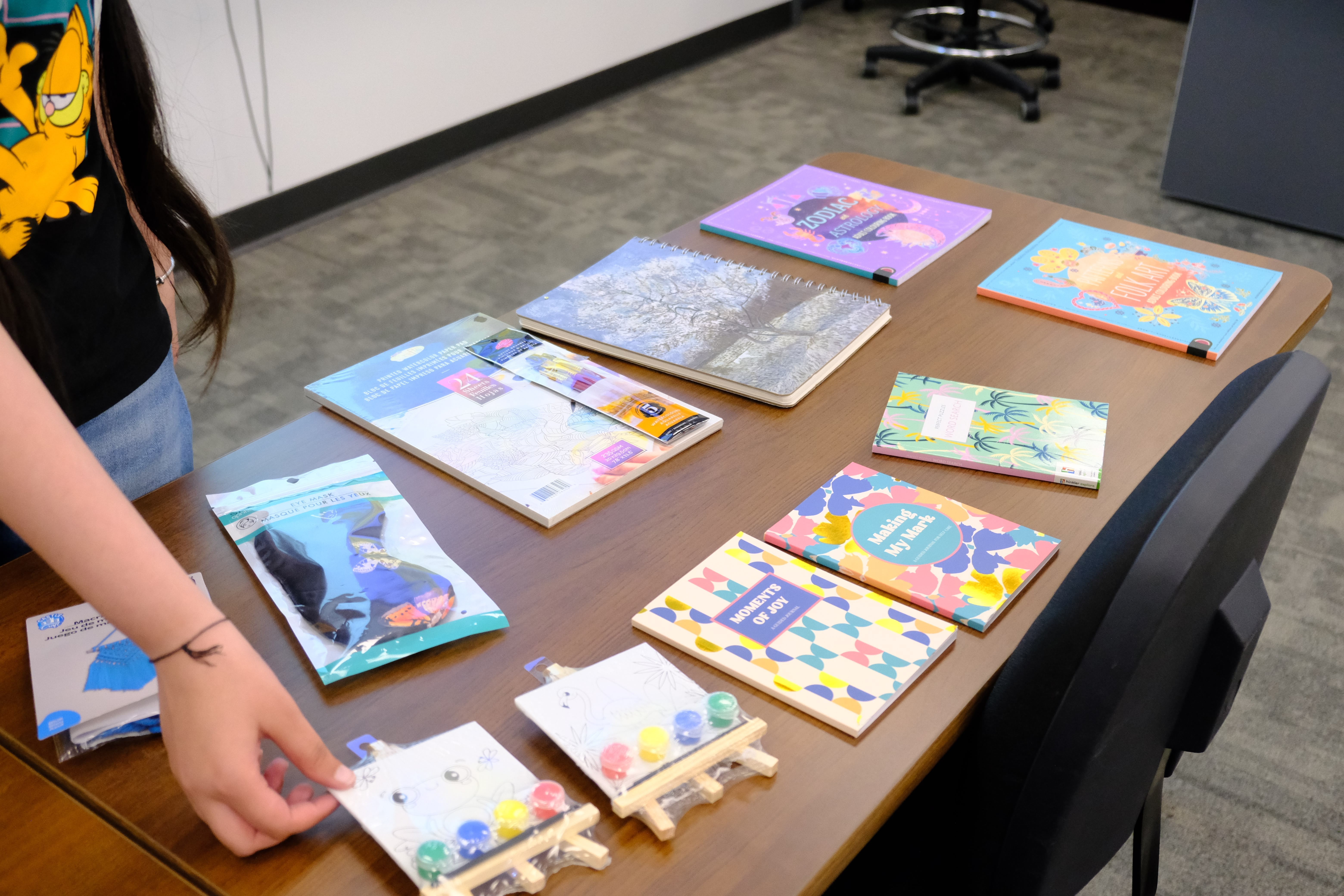 Another closeup picture of the various stationery items used during the Mental & Physical Wellness Workshop with Nicole Johnson on May 27, 2025