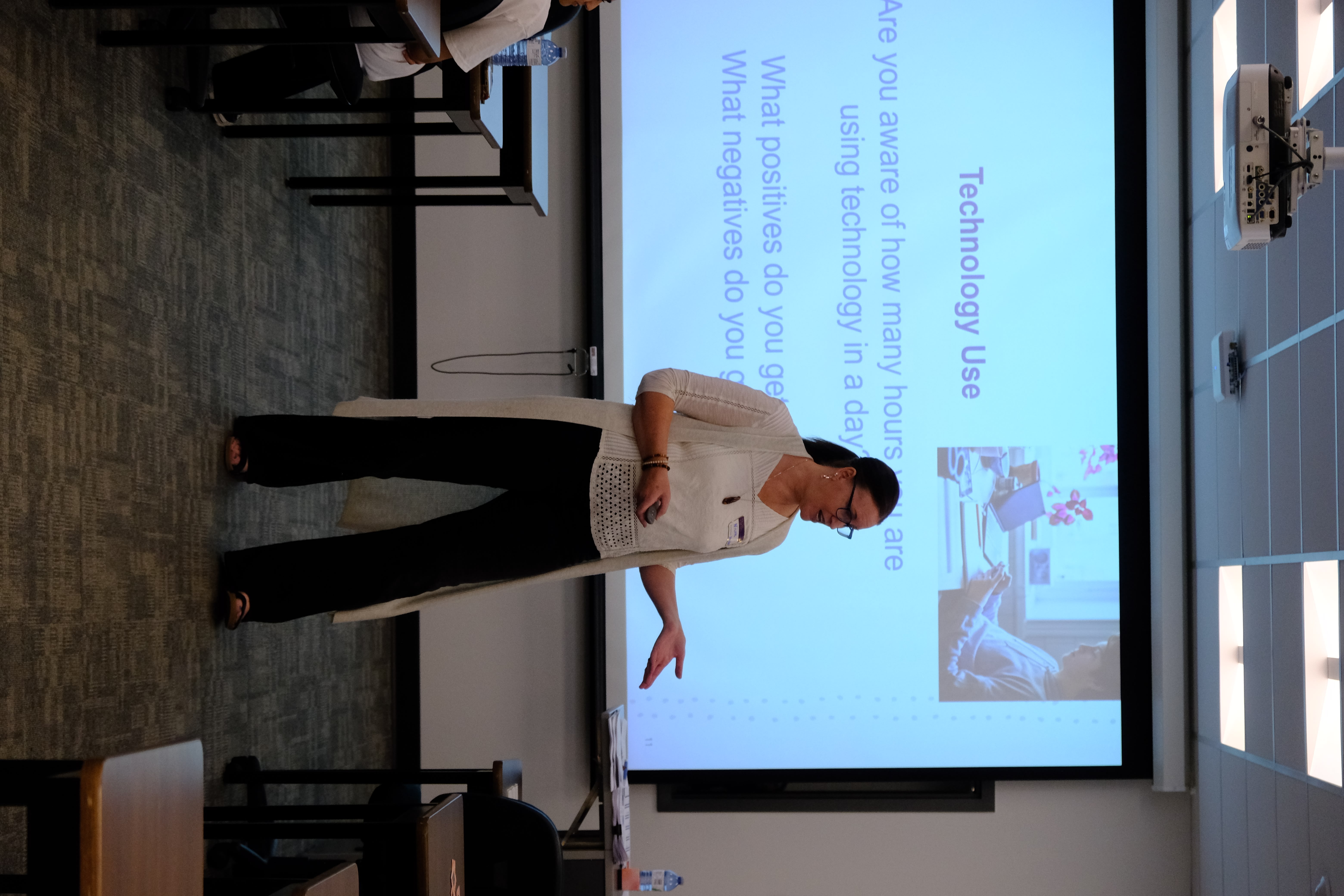 Another closeup picture of the Facilitator providing lessons during the Mental & Physical Wellness Workshop with Nicole Johnson on May 27, 2025