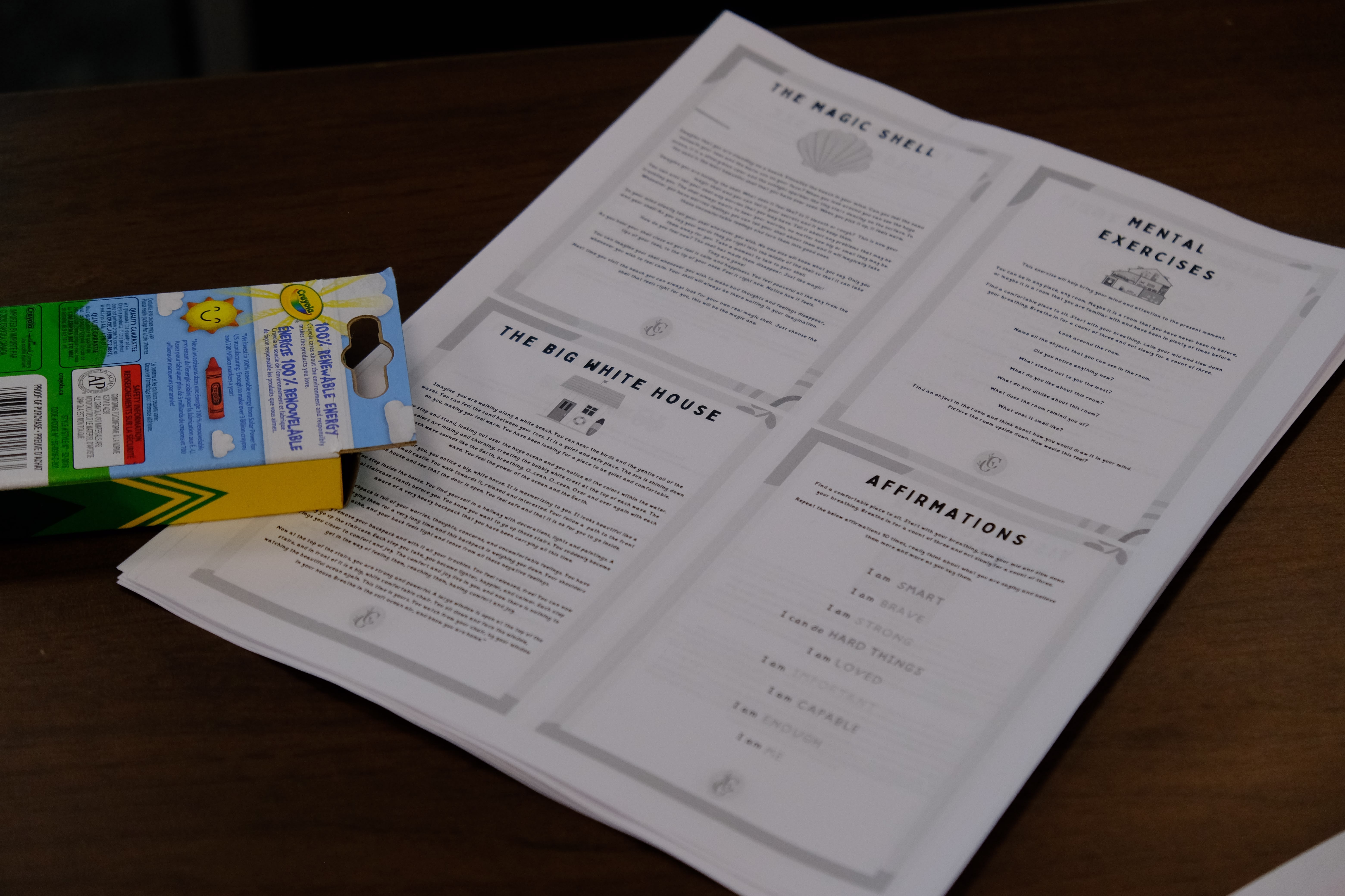 A closeup picture of another worksheet used by the youths during the Mental & Physical Wellness Workshop with Nicole Johnson on May 27, 2025
